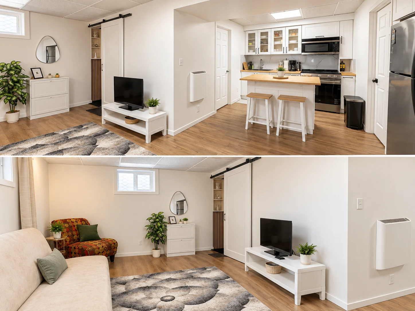 Private Basement Suite with Modern Kitchen & Laundry